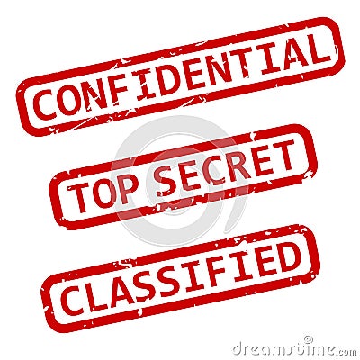 Confidential Ink Stamps EPS Vector Illustration