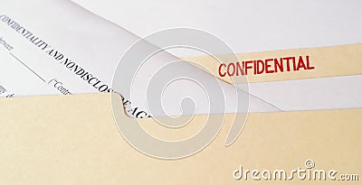 Confidential Non-Disclosure Agreement Stock Photo