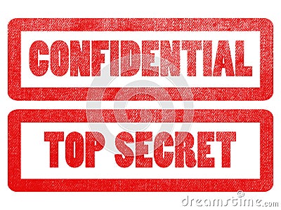 confidential and top secret stamp. Stock Photo