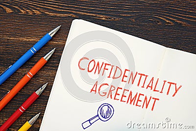 Confidentiality Agreement phrase on the piece of paper Stock Photo