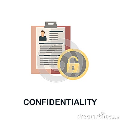 Confidentiality icon. Simple element from business growth collection. Creative Confidentiality icon for web design, templates, Cartoon Illustration