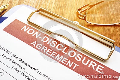 Confidentiality and non-disclosure agreement form Stock Photo