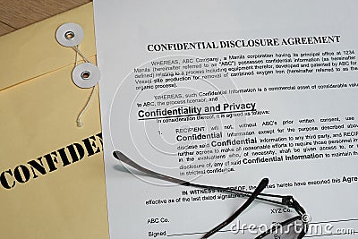 Confidentiality- top secret privacy information Stock Photo