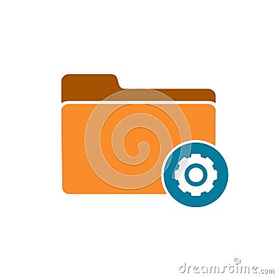 Configuration folder gear options preferences settings tool icon Vector Illustration