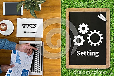Configuration Setup Tools Setup and wheel mechanism Setting Con Stock Photo
