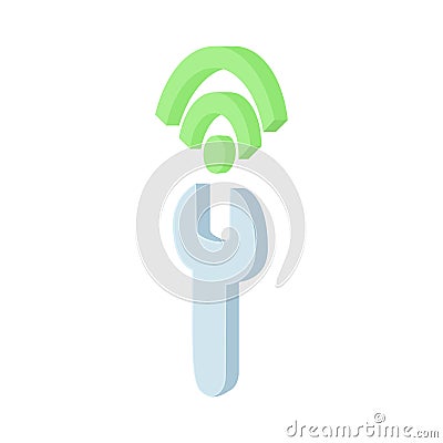 Configuring Wi-Fi icon, cartoon style Vector Illustration