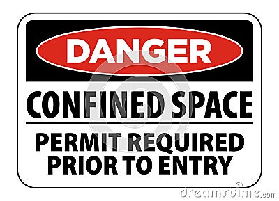 Danger confined space, permit required, do not enter sign warning vector eps10 Stock Photo