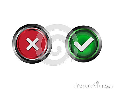 Confirm and Decline buttons vector Vector Illustration