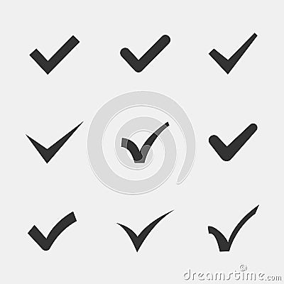 Confirm icons set Vector Illustration