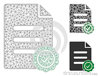 Confirmation Document Vector Mesh 2D Model and Triangle Mosaic Icon Stock Photo