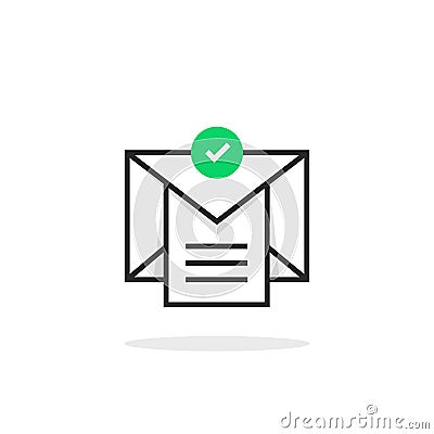 Confirmation email with checklist Vector Illustration