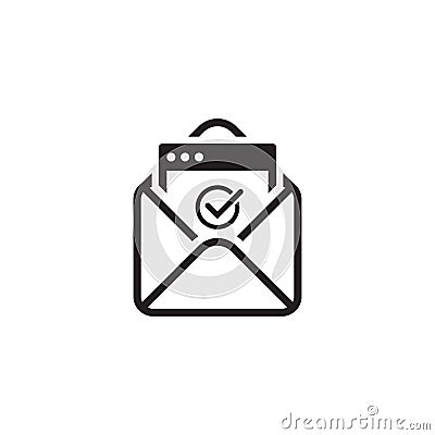 Confirmation Letter Icon. Flat Design Stock Photo