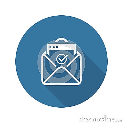 Confirmation Letter Icon. Flat Design Stock Photo