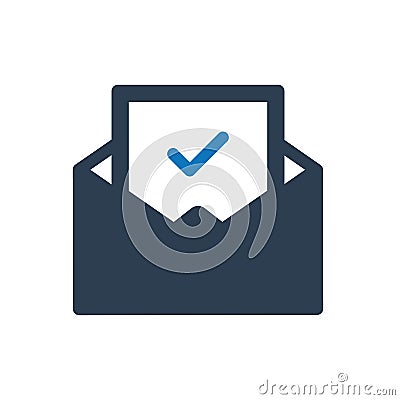 Confirmation Letter Icon Vector Illustration