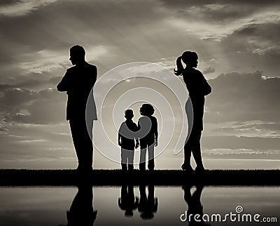 Conflict and divorce in the family Stock Photo