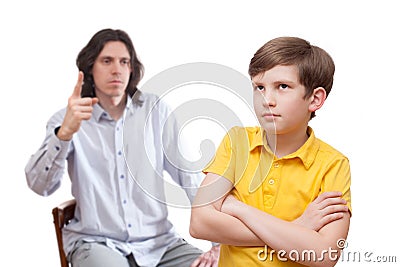 The conflict between father and his son Stock Photo