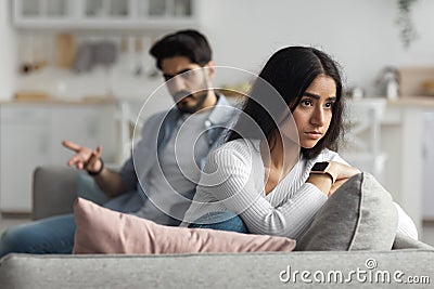 Conflict, feeling stress, bed relationship, problems at home during covid-19 self-isolation Stock Photo