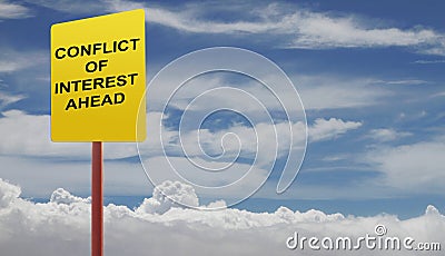 Conflict Of Interest Road Sign Stock Photo