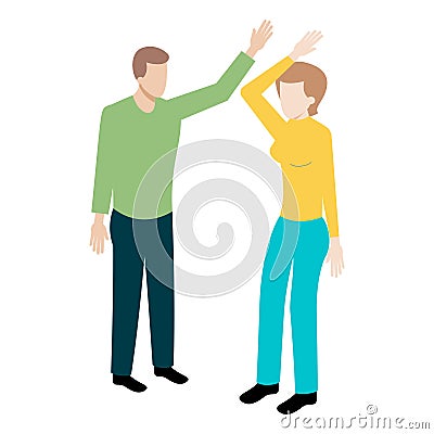 Conflict between man and woman. Vector Illustration