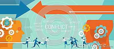 Conflict management business problem Vector Illustration