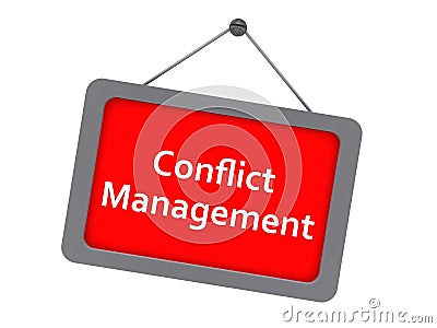 conflict management sign on white Stock Photo