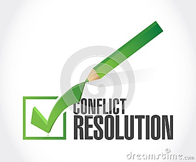 conflict resolution check mark illustration design Cartoon Illustration