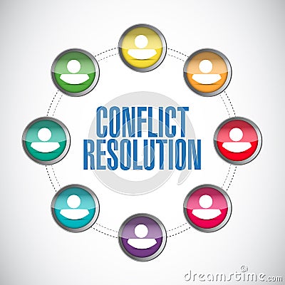 Conflict resolution people diagram illustration Cartoon Illustration