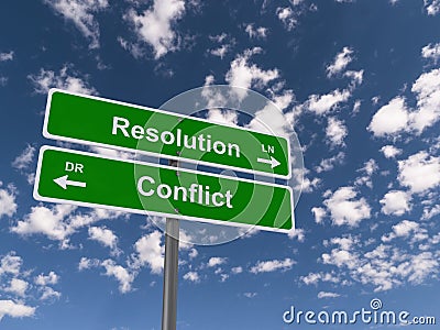 Conflict resolution signs Stock Photo