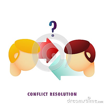 Conflict resolution. Vector. Flat. Gradient. Vector Illustration