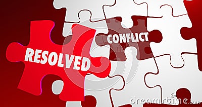 Conflict Resolved Fight Resolution Puzzle Piece Stock Photo