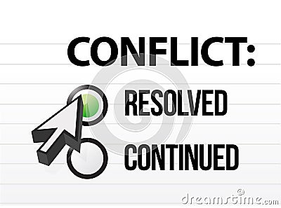 Conflict resolved question and answer selection Stock Photo