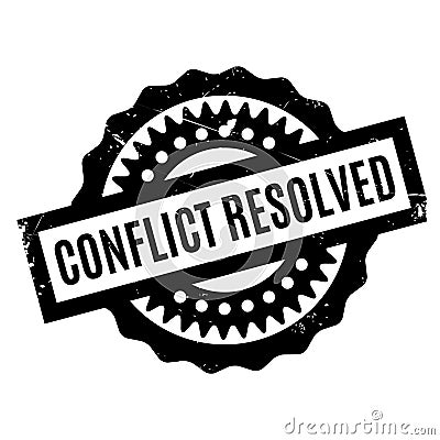 Conflict Resolved rubber stamp Vector Illustration