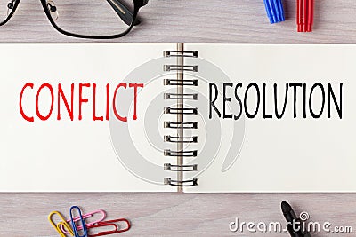 Conflict versus Resolution Stock Photo