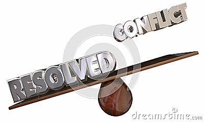 Conflict Vs Resolved See Saw Problem Solution Stock Photo