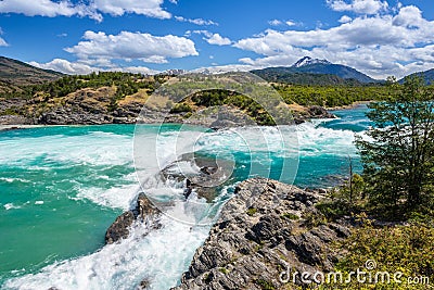 Confluence of Baker river and Neff river, Chile Stock Photo