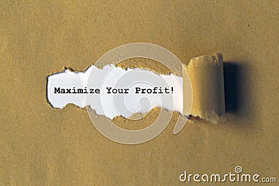 maximize your profit on white paper Stock Photo