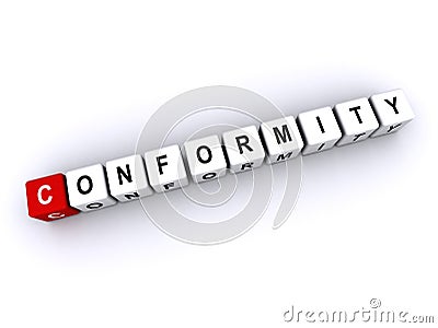 conformity word block on white Stock Photo