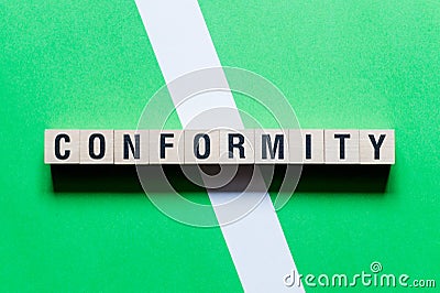 Conformity - word concept on cubes Stock Photo