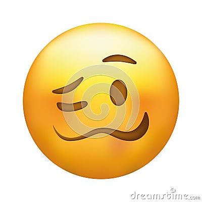 Confounded emoji. Confused emoticon with jagged mouth Vector Illustration