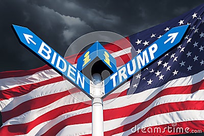 Confrontation between Trump and Biden Editorial Stock Photo