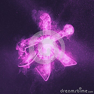 Confucian symbol. Chinese philosophy. Abstract night sky background Stock Photo