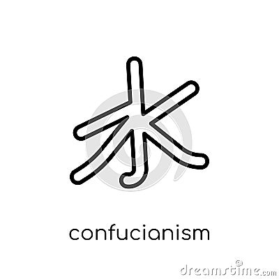 Confucianism icon. Trendy modern flat linear vector Confucianism Vector Illustration