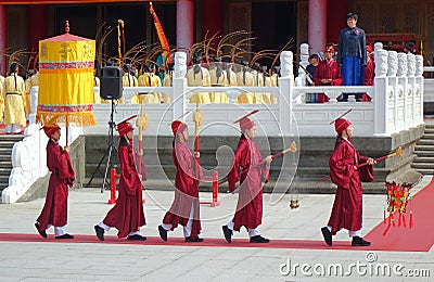 Confucius Ceremony at the Kaohsiung Confucius Temple Editorial Stock Photo