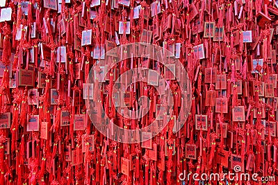 Confucius Temple Red Wooden Charm Stock Photo