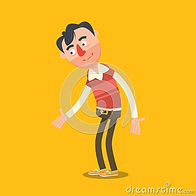Confused apologizing man vector illustration Vector Illustration