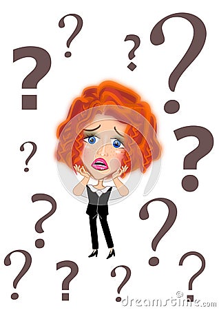 Confused business woman Vector Illustration