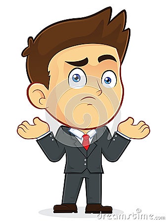 Confused Businessman Gesturing Vector Illustration