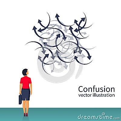 Confused direction. Confusion concept Vector Illustration