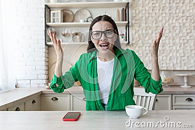 Confused doubtful woman feeling baffled looking at camera unaware about problem. Stock Photo