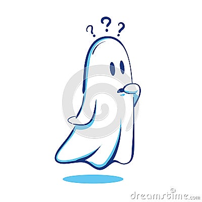 Confused Ghost Vector Illustration